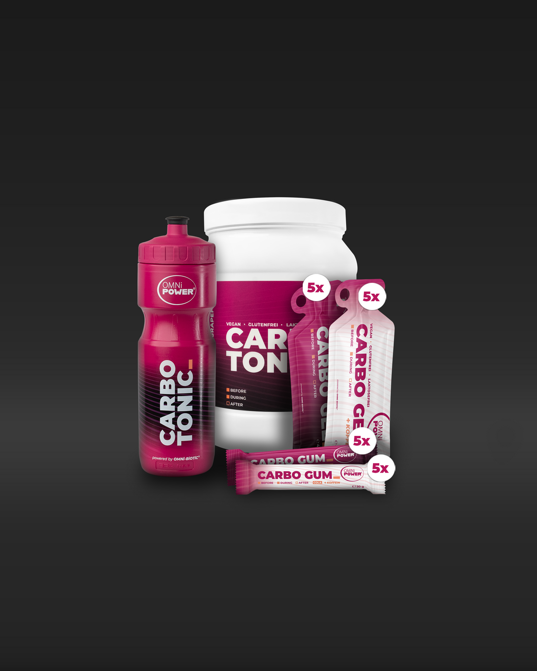 Endurance Bundle: Carbotonic Trinkflasche, Carbotonic, Carbogel, Carbogum